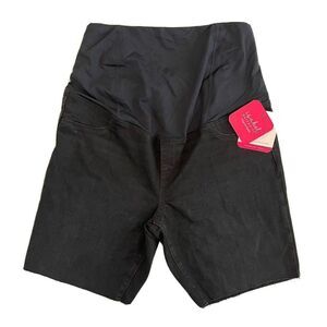 ISABEL MATERNITY Woman’s Black Bermuda Shorts with Crossover Panel SIZE 16